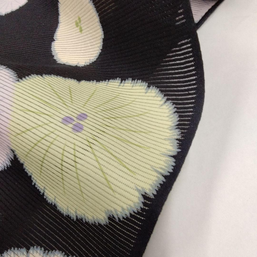 紫織庵　大正友禅　綿絽　絽　浴衣　反物　着物　黒　#7