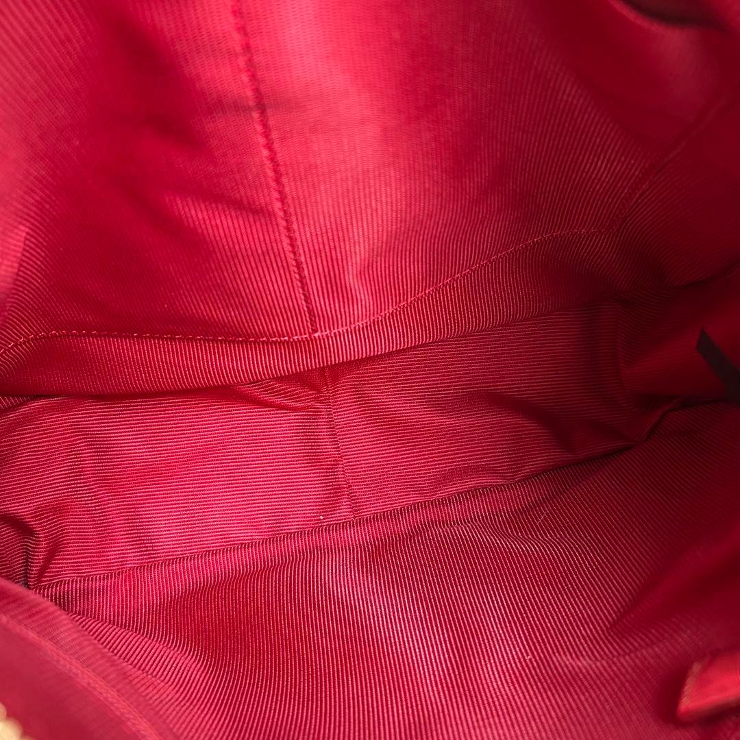 極美品　FURLA　フルラ　ショルダーバッグ　オールレザー　赤　ロゴ　斜め掛け◎