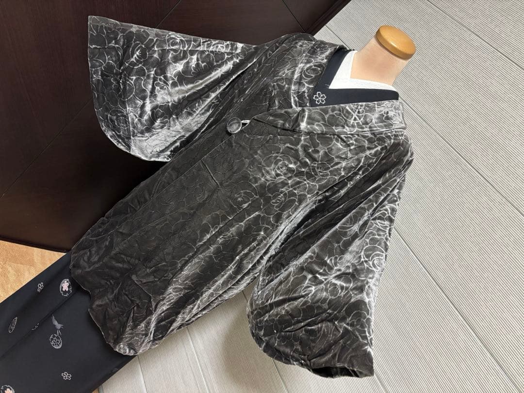 ・:*+.バラ柄ベロアの和装コート・:*+.