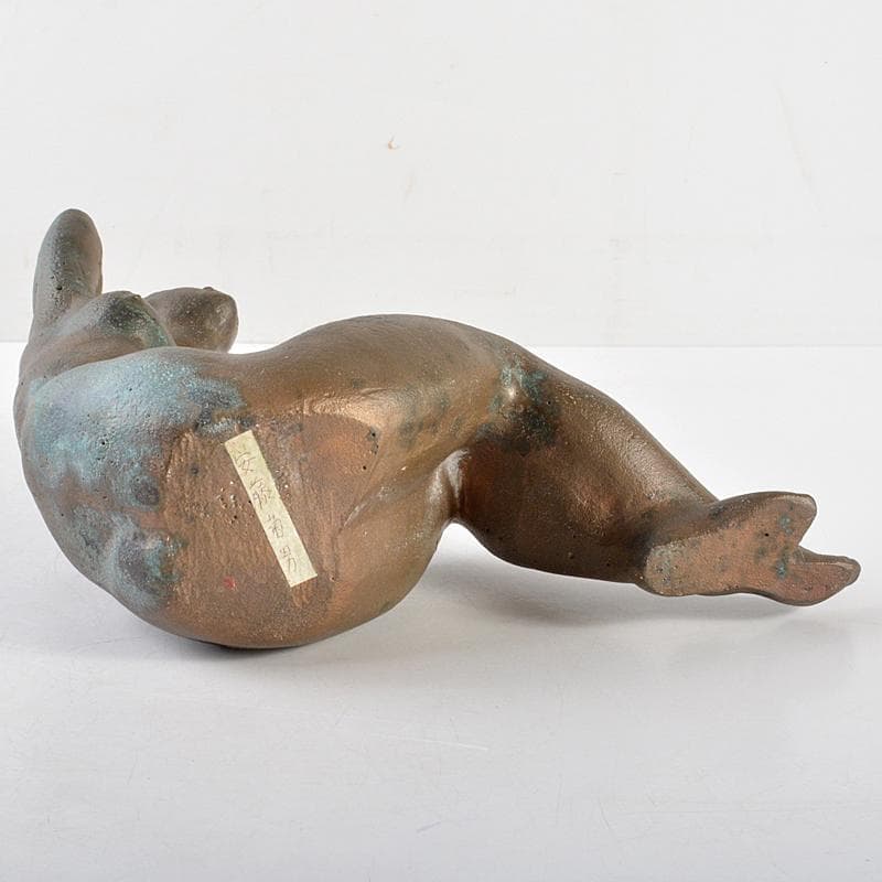 彫刻家　安藤菊男作　ブロンズ像　裸婦像　女性像　重さ約3.7kg　M　R5865