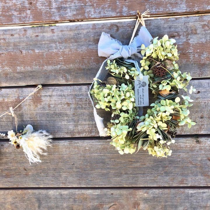 ユーカリ紫陽花ガーランド