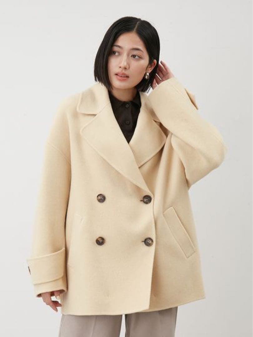 お値下げ♡ミラオーウェン　woolコクーンシルエットピーコート