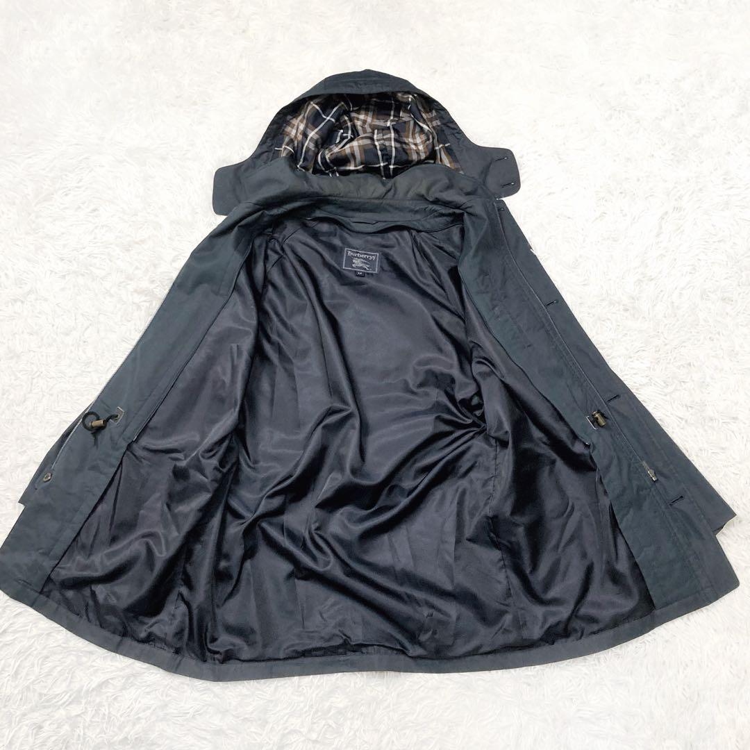 ゆうしょう バーバリー 中綿ライナー付モッズコート ノバチェック ネイビー