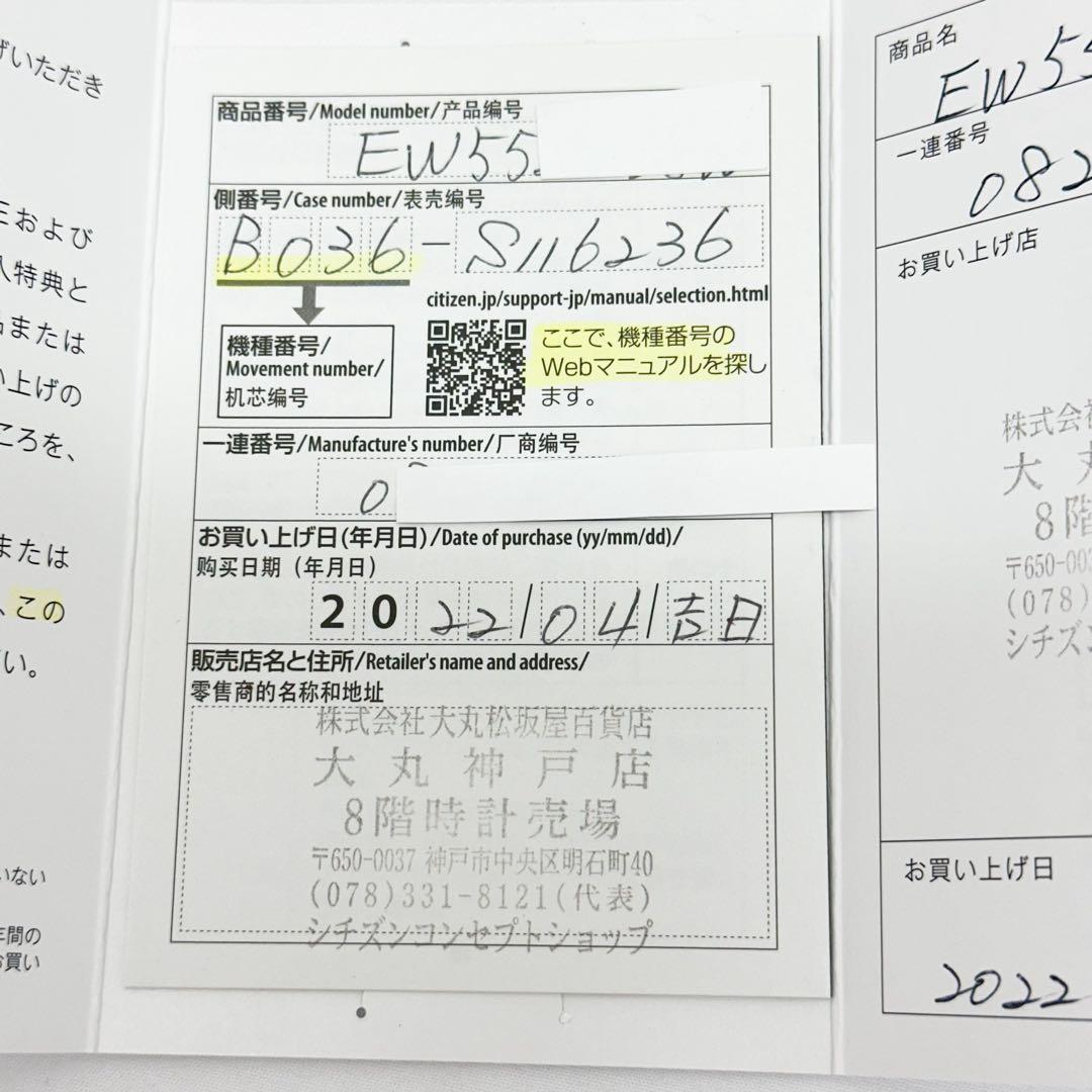 未使用 定価11万 シチズン L エコドライブ シェル文字盤EW5522 38W