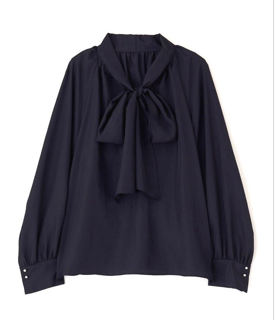 ピンキーアンドダイアン　ボウタイブラウス　ネイビー　タグ付き新品未使用　38