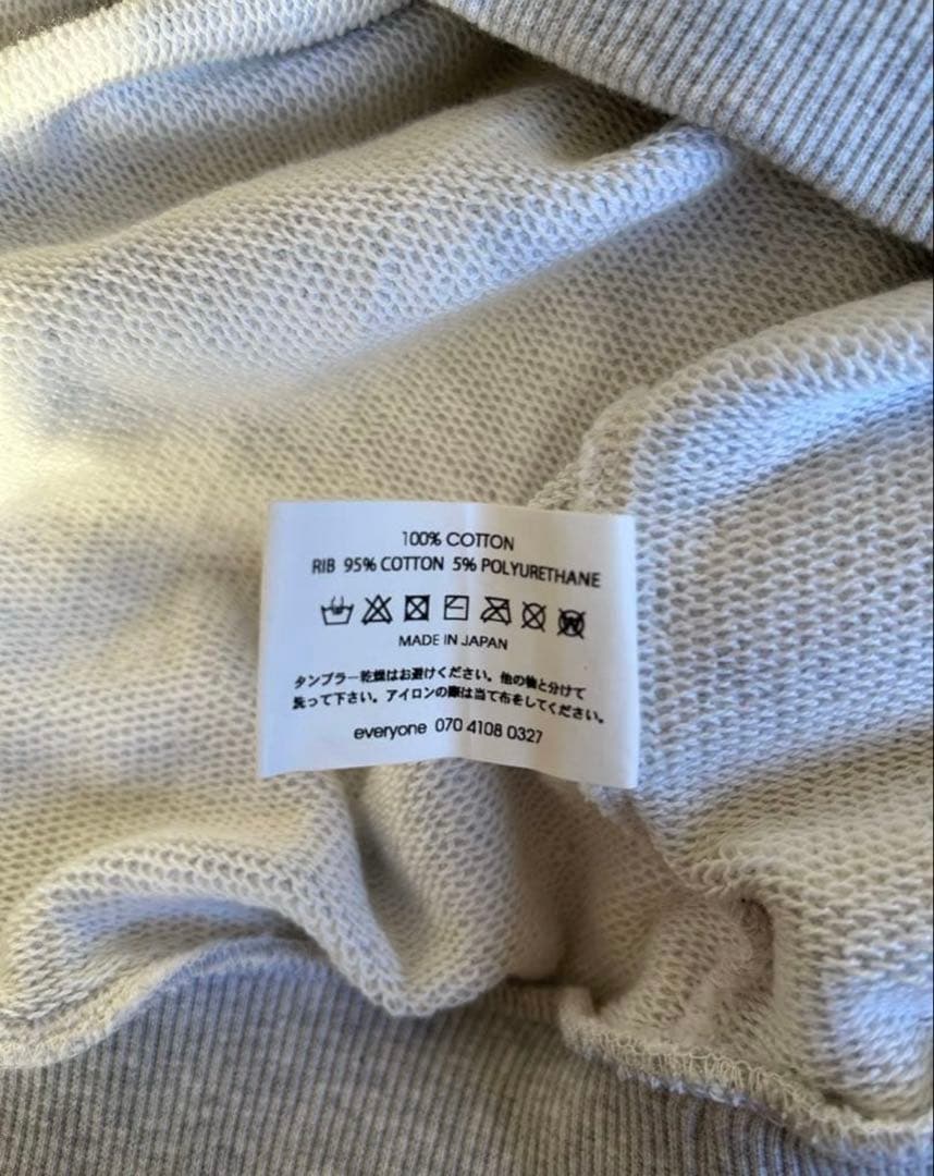 everyone エブリワン　タートルネックスウェットトレーナー　グレー　L