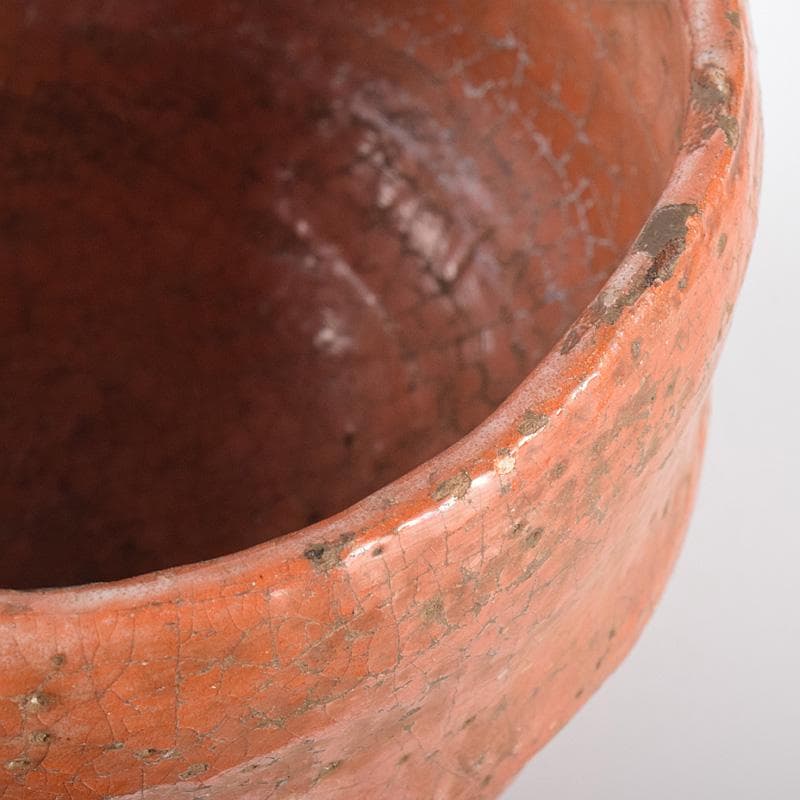 茶道具　楽吉左衛門　左入作　赤楽茶碗　九代　大樋長左衛門極め箱　V　R7631