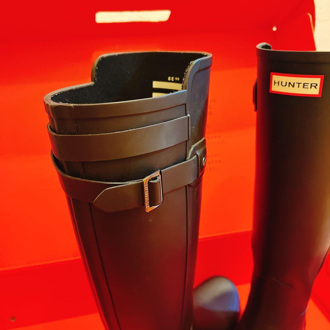 【中古／美品】HUNTER オリジナル ブラック レインブーツ (箱付き)