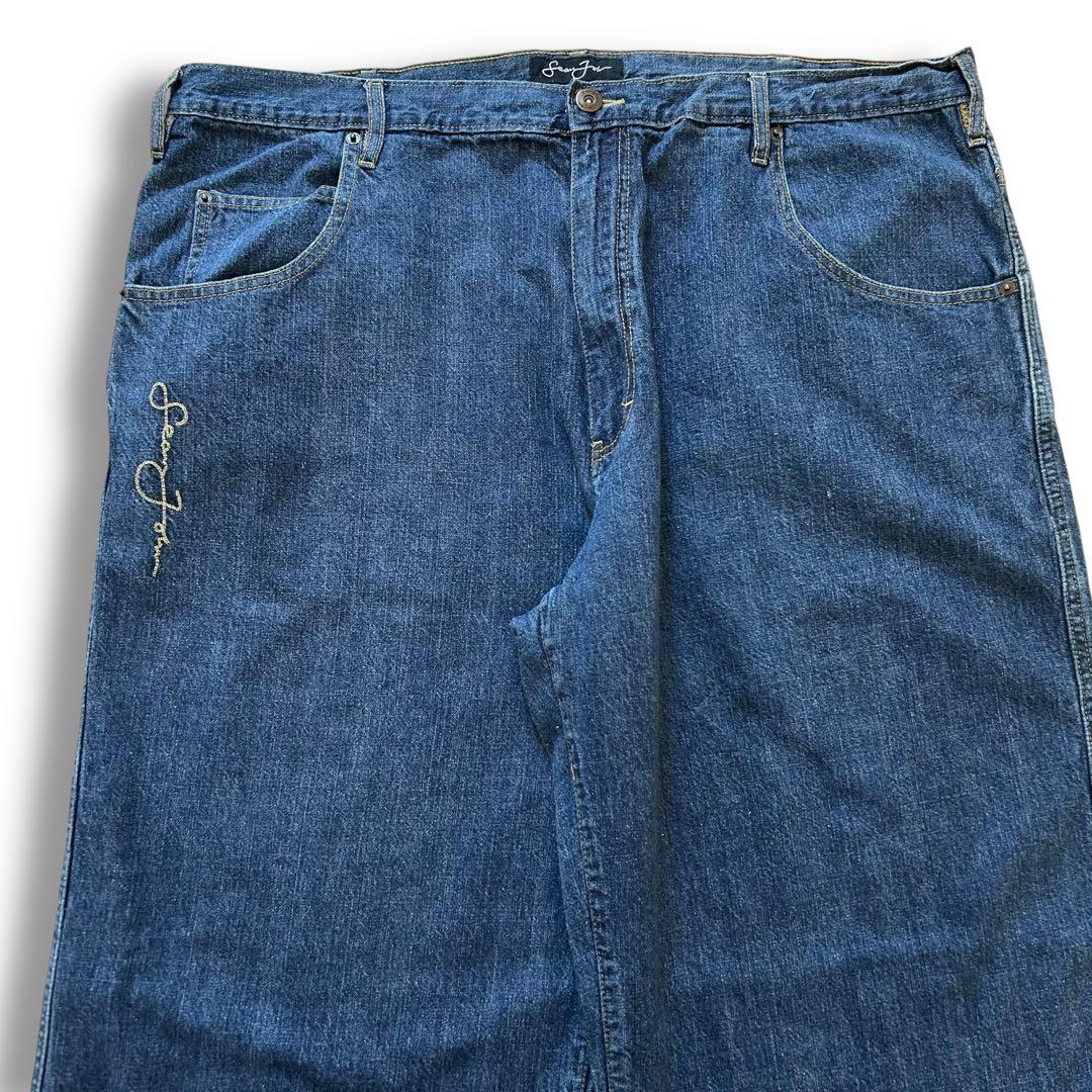 【激レア】ショーンジョン 刺繍 バギー デニム W40 極太 90s Y2K