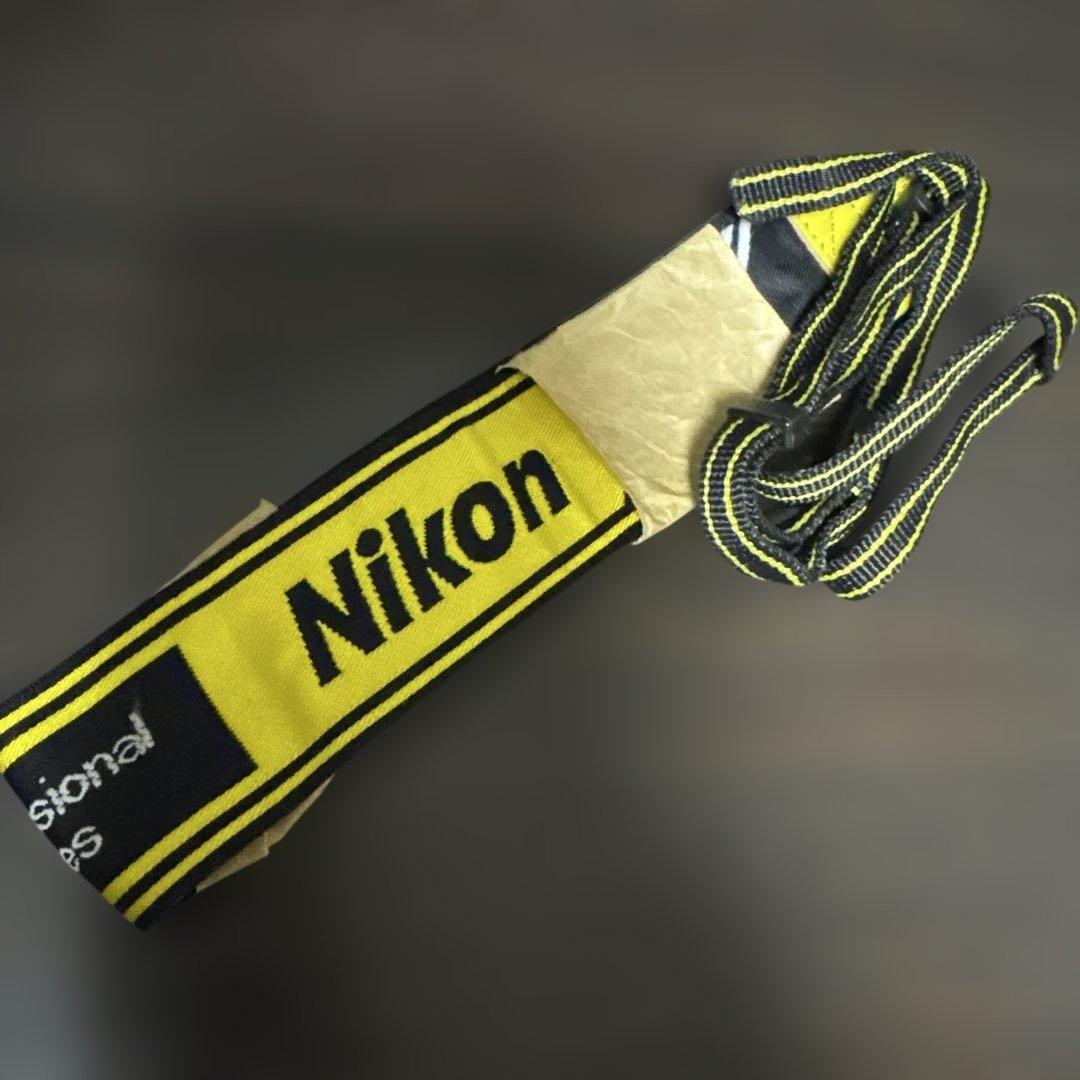 Nikon カメラストラップ 黒/黄色 プロストラップ