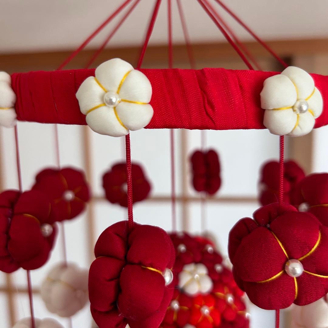 ※ご予約品※ 吊るし飾り 彩り9連 紅白・赤 2個