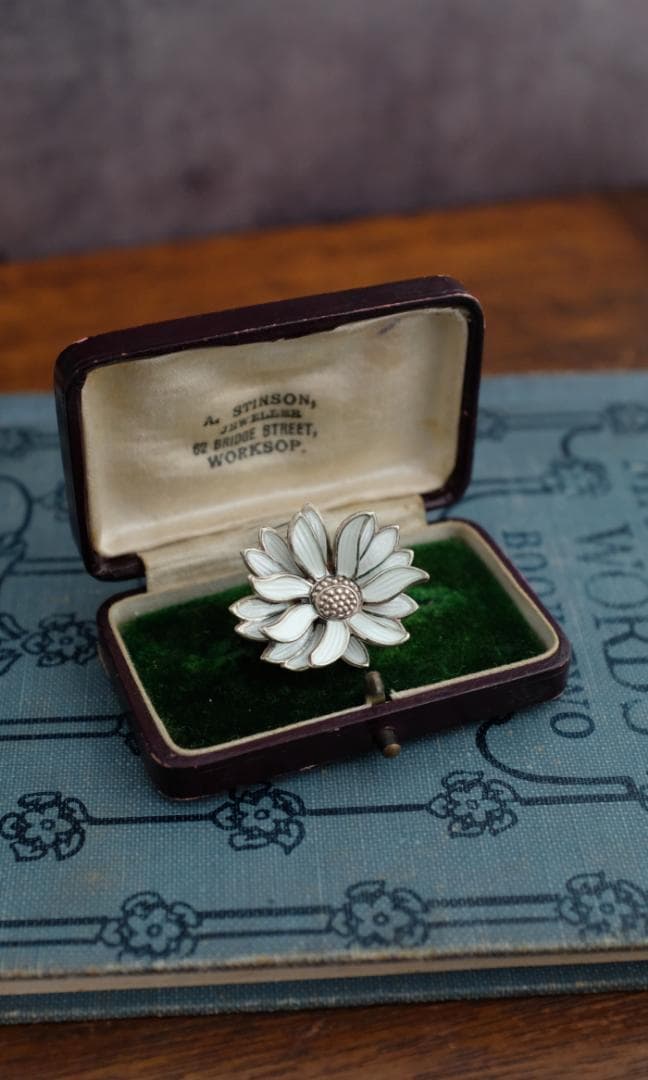 イギリスアンティークブローチケース＊英国アンティークボックス＊グリーン＊ブラウン