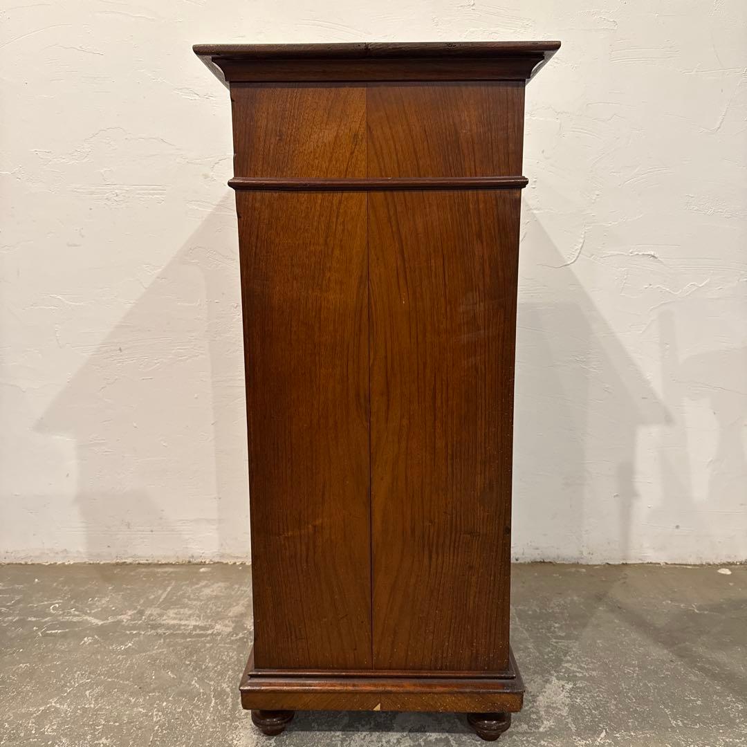 ヴィンテージ　木製サイドテーブル　引き出し／扉収納付き