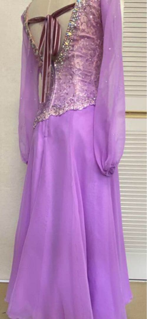マリリンです。 薄紫の社交ダンスドレス　Mサイズ