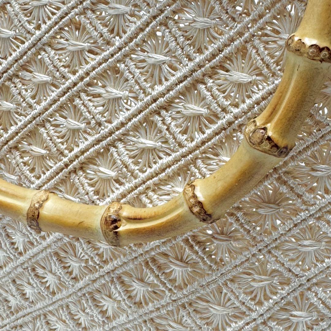 アバカ　バンブーバッグ　M+abaca 花繋ぎ　夏単衣　6600