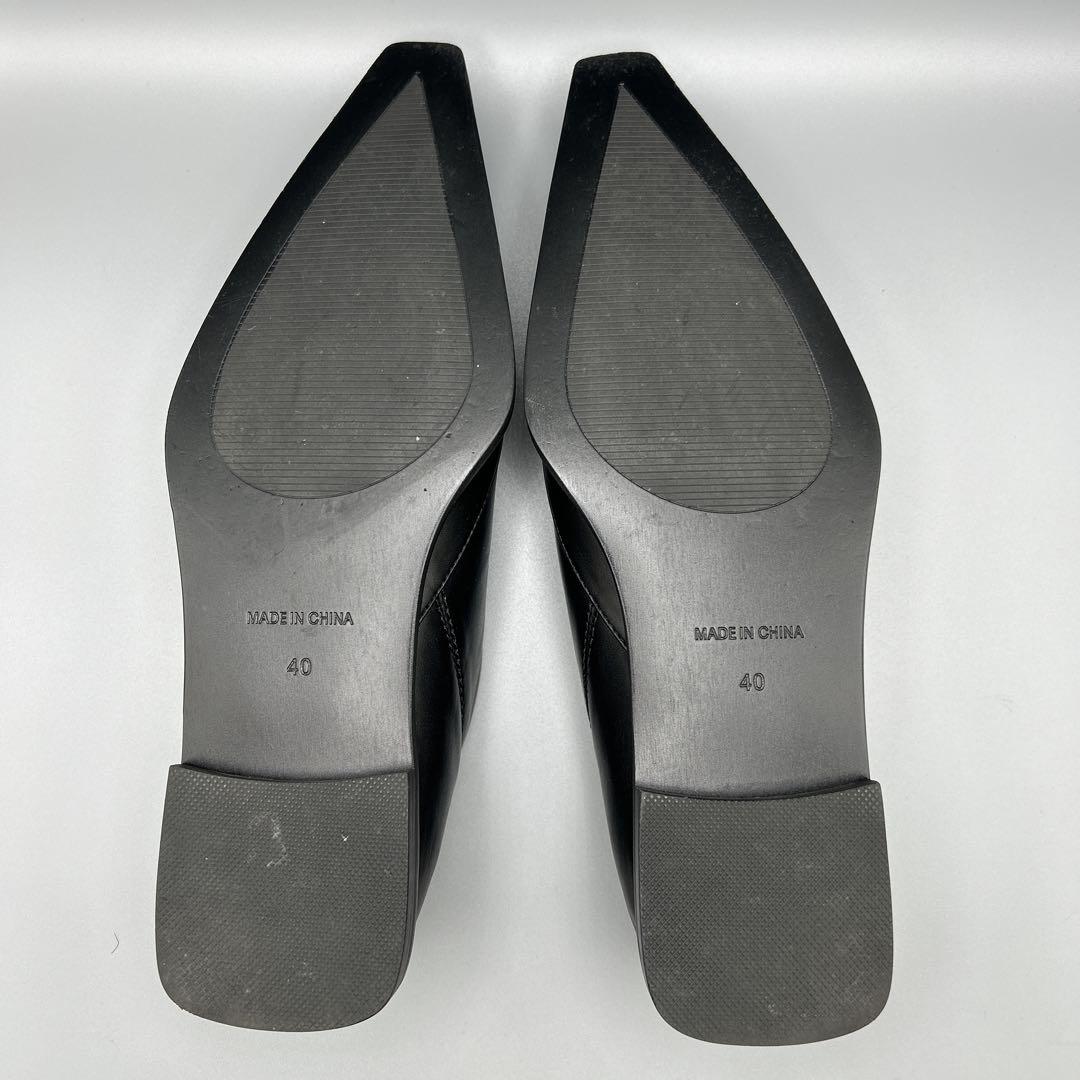 美品 STUDIO DOE フラットシューズ レザー 25cm ポインテッドトゥ