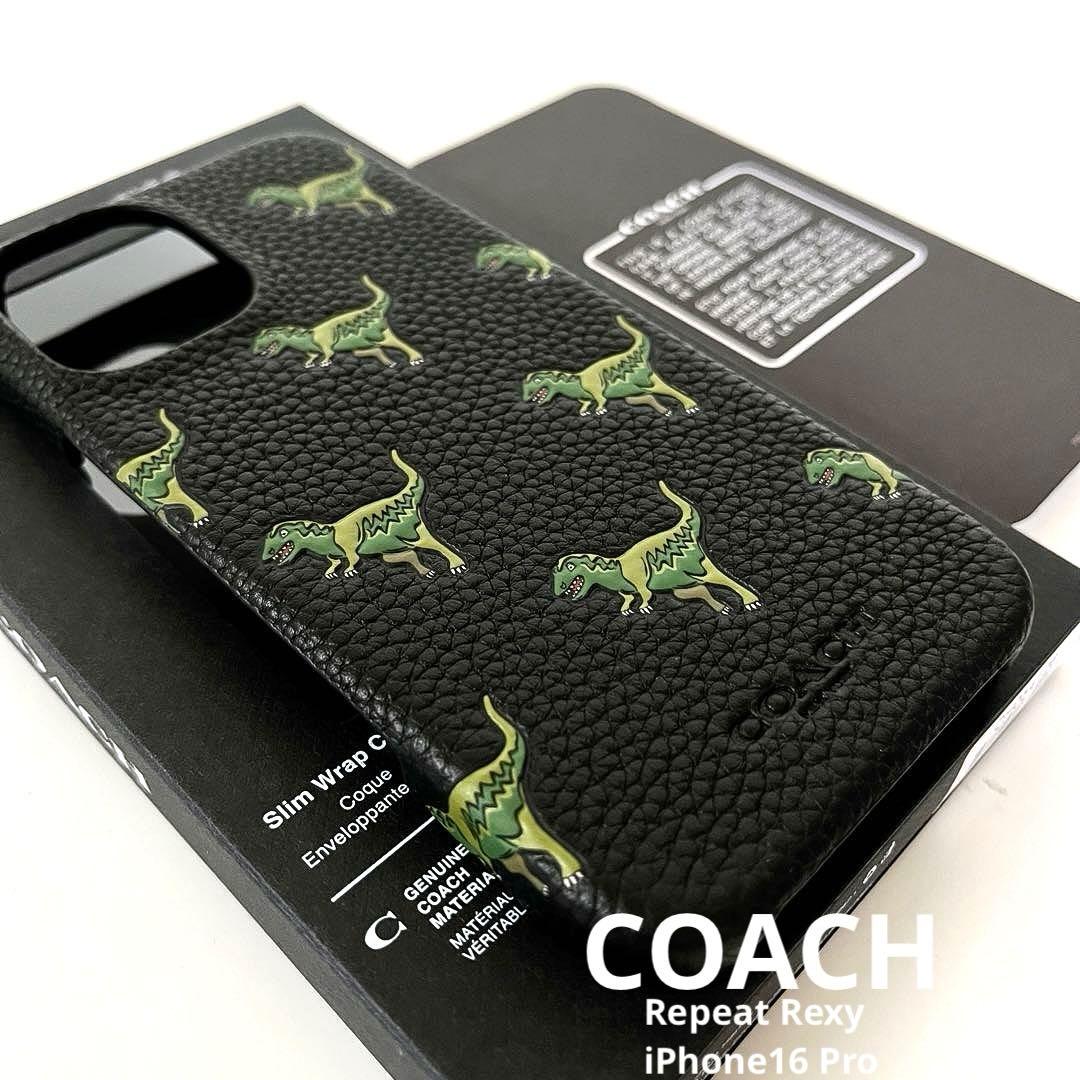 コーチ☆新品☆COACH レキシー iPhone16 pro ケース/レザー黒