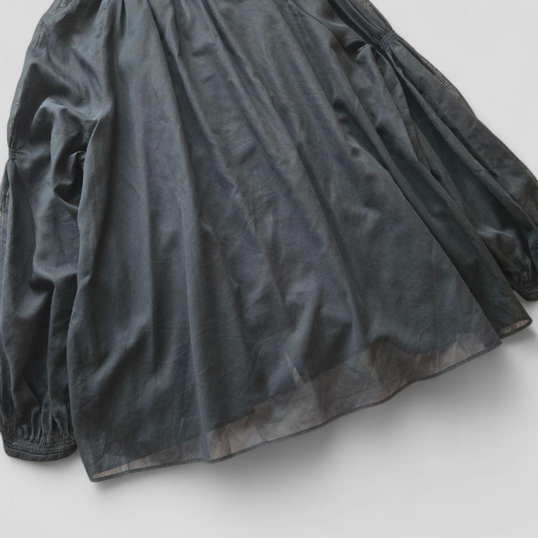 25SS 美品 トゥモローランド シャイニーオーガンジー シャーリングブラウス