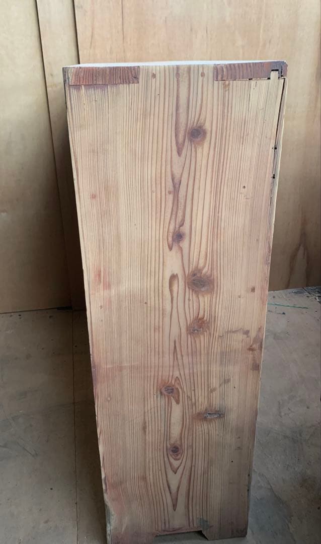 古い木味オールドパイン　収納棚8段引き出し1杯　古松木陳列ケース古食器家具