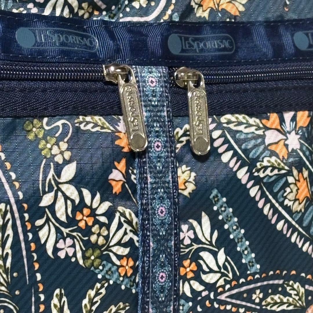 レスポートサック　デラックスエブリデイ　ポーチ付き　ペイズリー柄　ネイビー