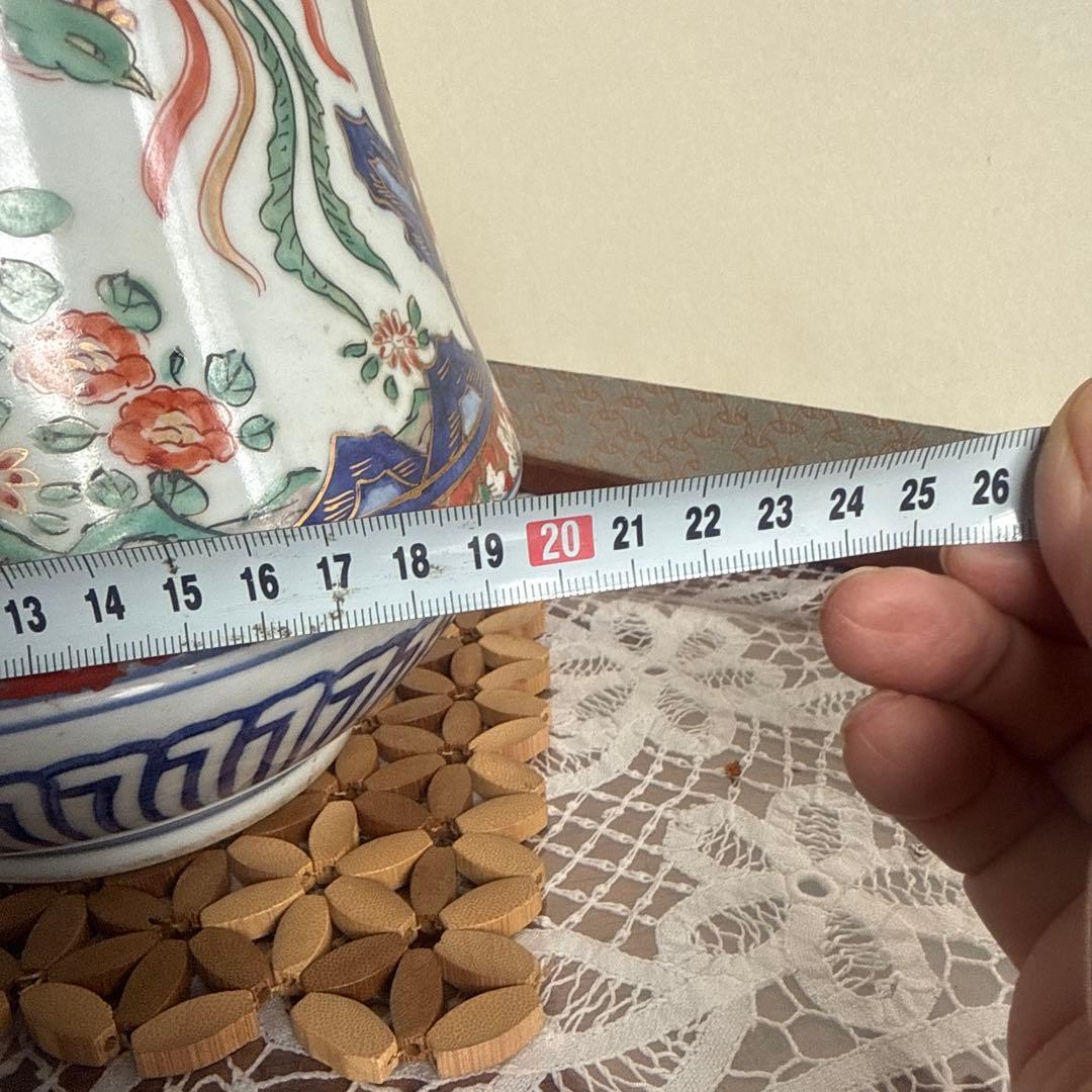 大聖寺伊万里　釣鐘型金彩鳳凰色絵割れニューありません　江戸末期明治前期美品セール