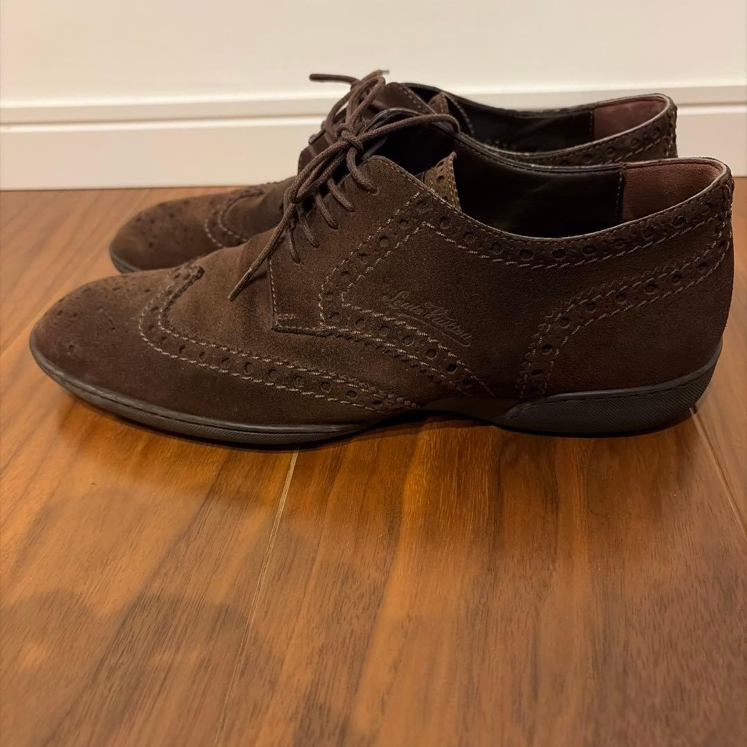 正規美品Louis Vuitton ブラウン スエード オックスフォード25cm
