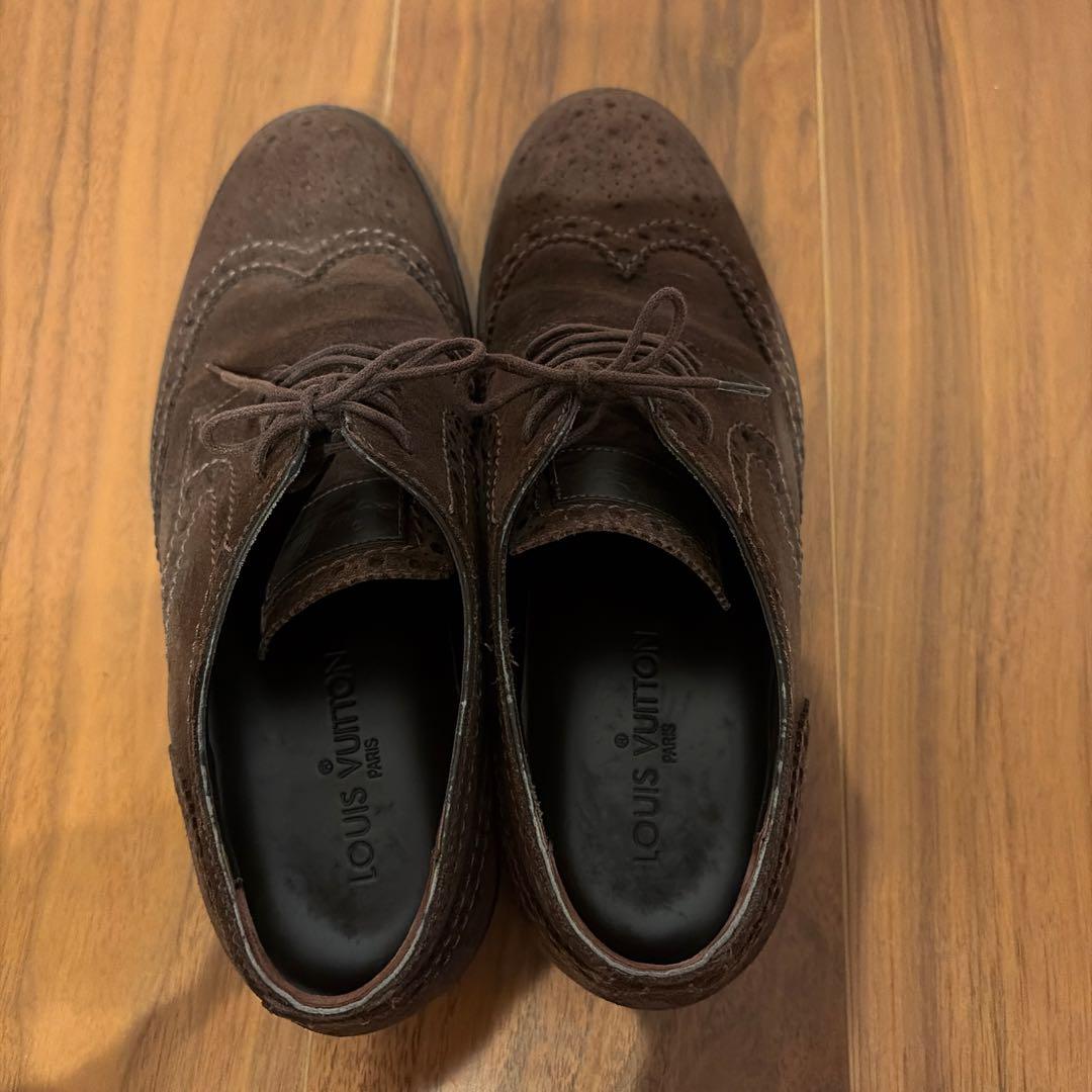 正規美品Louis Vuitton ブラウン スエード オックスフォード25cm