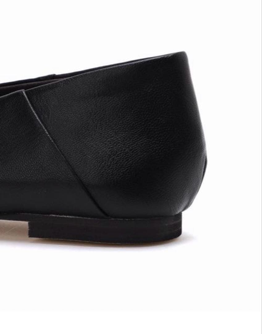 スタッズ付きブラックフラットシューズ letalon 試着のみ