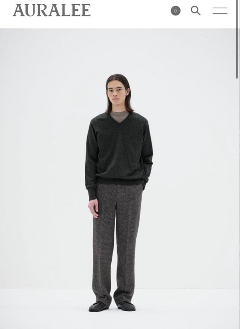 トップス HIGH TWIST WOOL KNIT V-NECK P/O 4