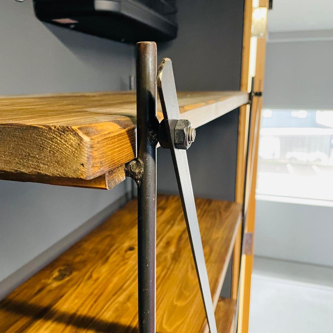 インダストリアル 5段シェルフ 幅100 高さ170 木製×スチール 店舗什器❶