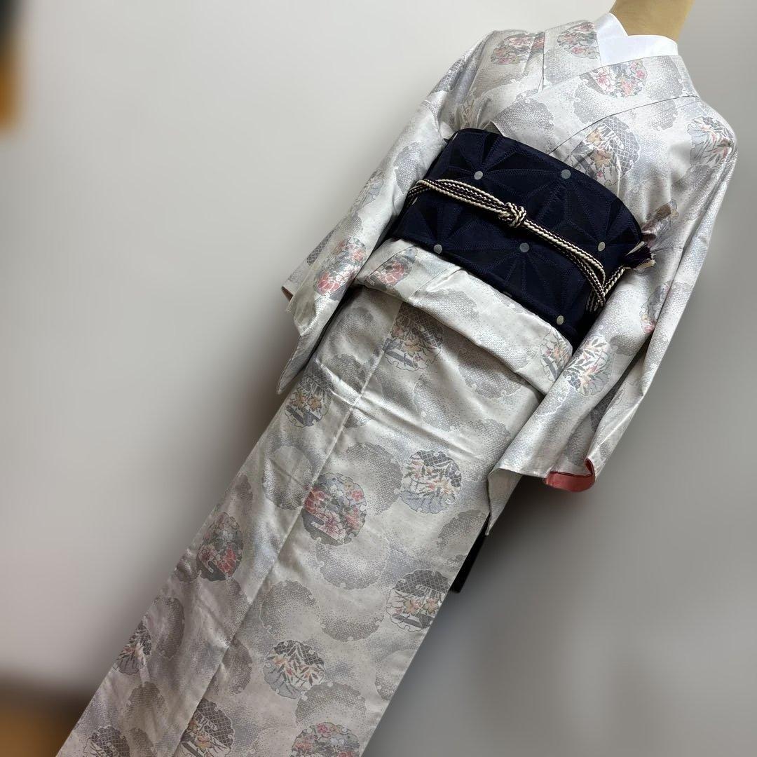 本場大島紬 白大島 雪輪 未使用