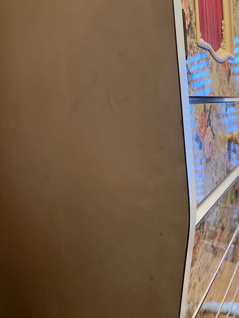 昭和　レトロ　花柄タンス ガラス棚付き