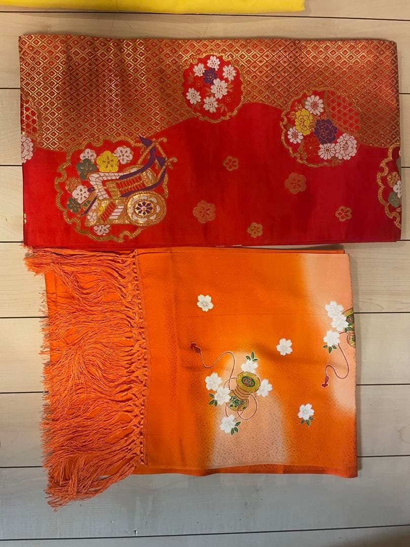 正月・七五三 七歳着物20点セット 黄色　身長約109〜115cm USED美品