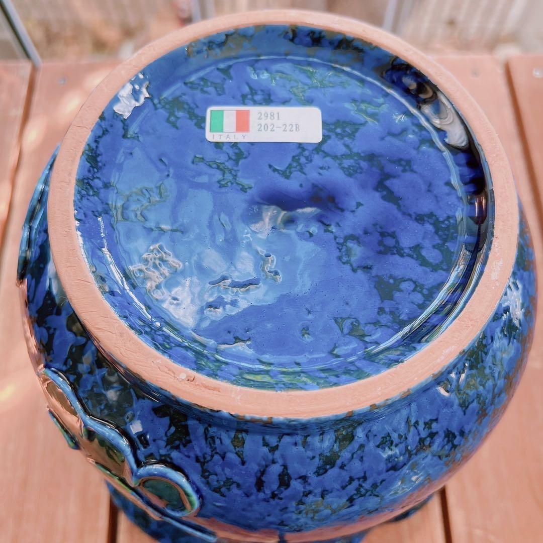 【ITALY】フラワー プランター カバー ２個セット 彫刻 花瓶 直輸入