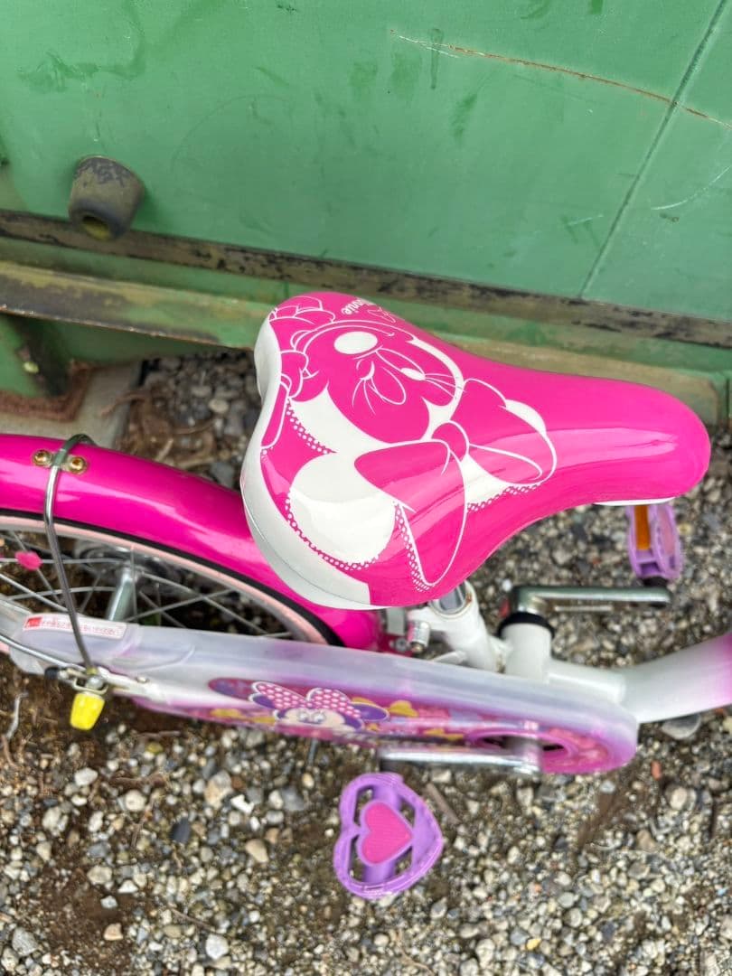 R★アイデス社製　ミニーマウス　ポルカドットS16インチ 子供用自転車 ピンク