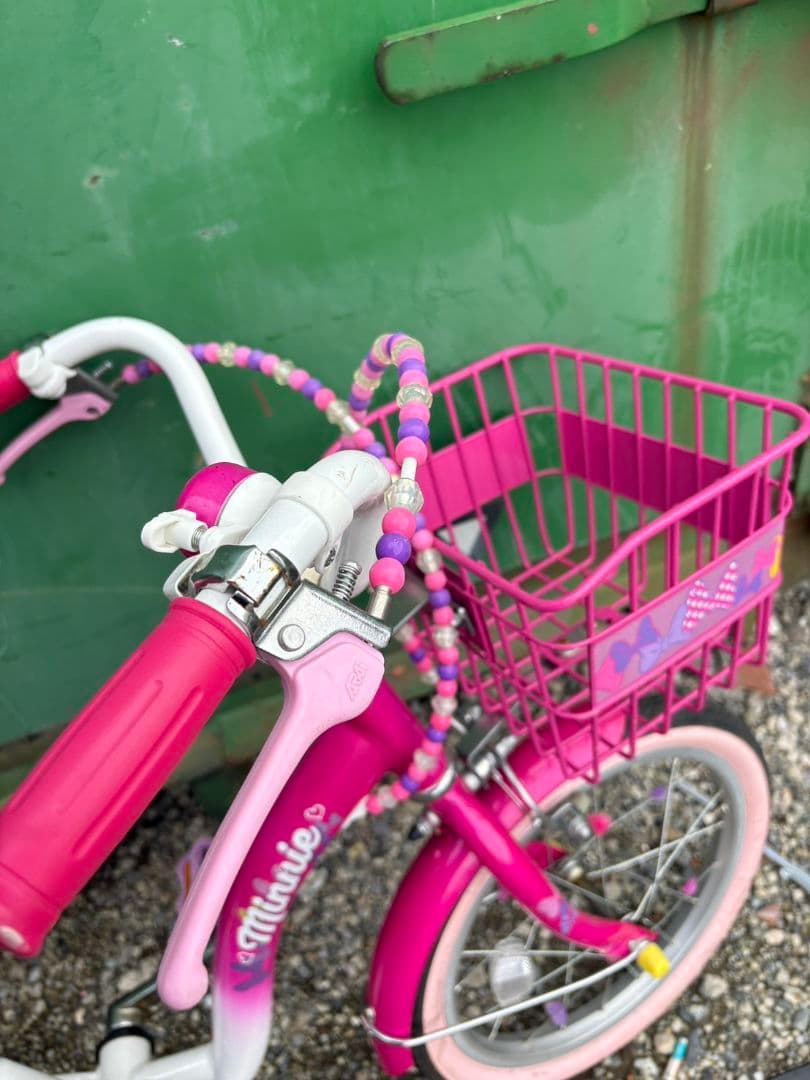 R★アイデス社製　ミニーマウス　ポルカドットS16インチ 子供用自転車 ピンク