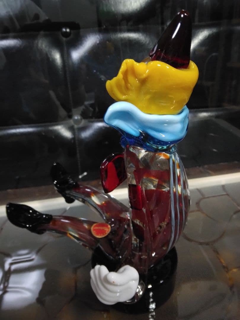 ムラーノガラス ガラス細工 イタリア製 ピエロ 道化師 ヴィンテージ 希少