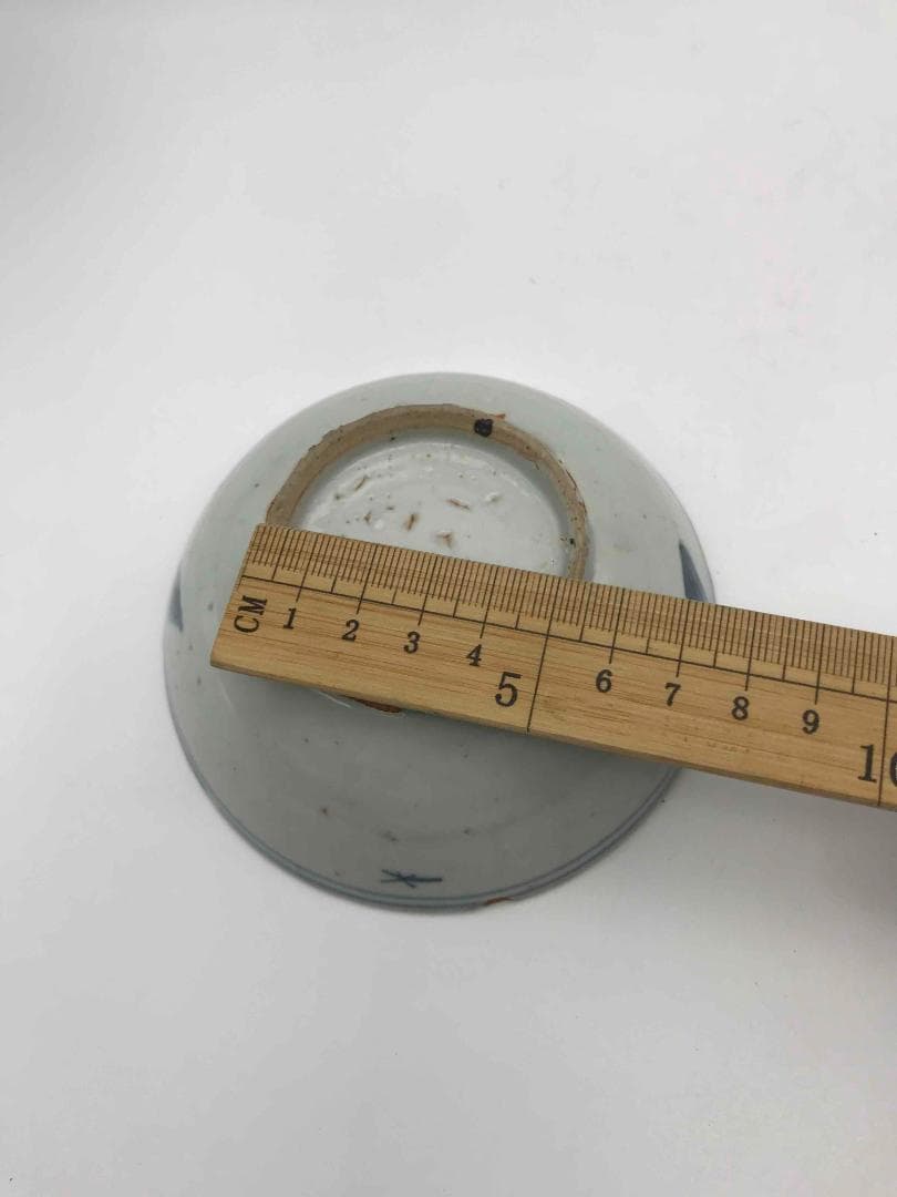 明時代　染付 青花花鳥文盤　古染付皿 唐物　古賞物　時代物　茶碗(D-40)