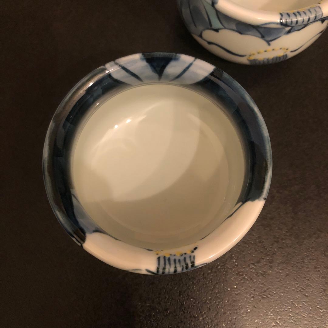 有田焼　陶祥窯 古赤絵花紋 湯呑み 日本酒カップ　　　　椿 小鉢　3客