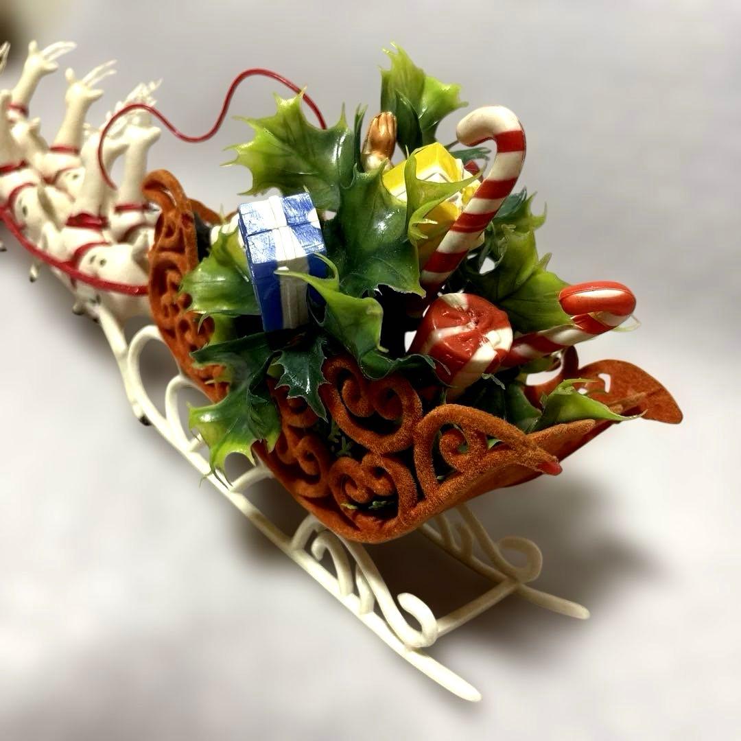 ヴィンテージXmasサンタクロースとトナカイのソリ