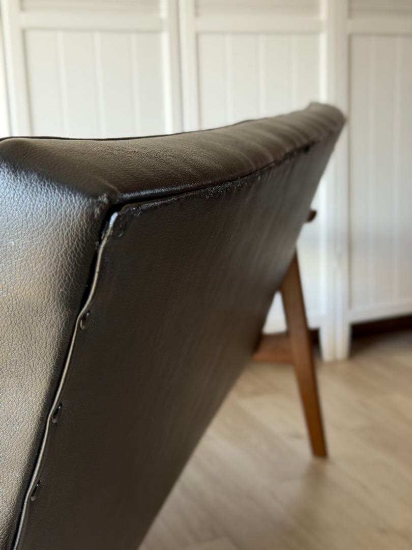 boys カリモク Kチェア ブラック 2P 2人掛け ソフトレザー