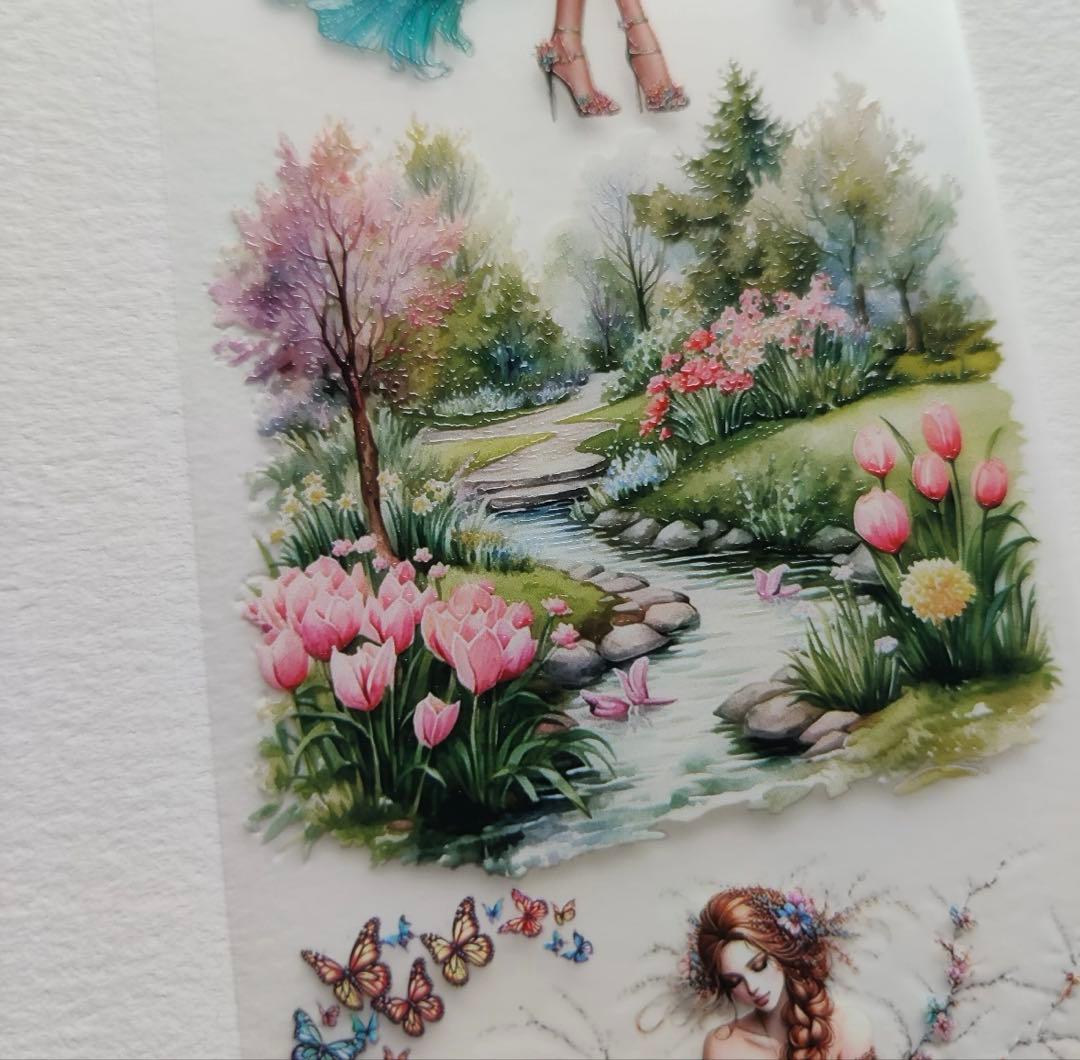 海外マステ切り売り ScrapbookArtSupply 花 フェアリー 妖精