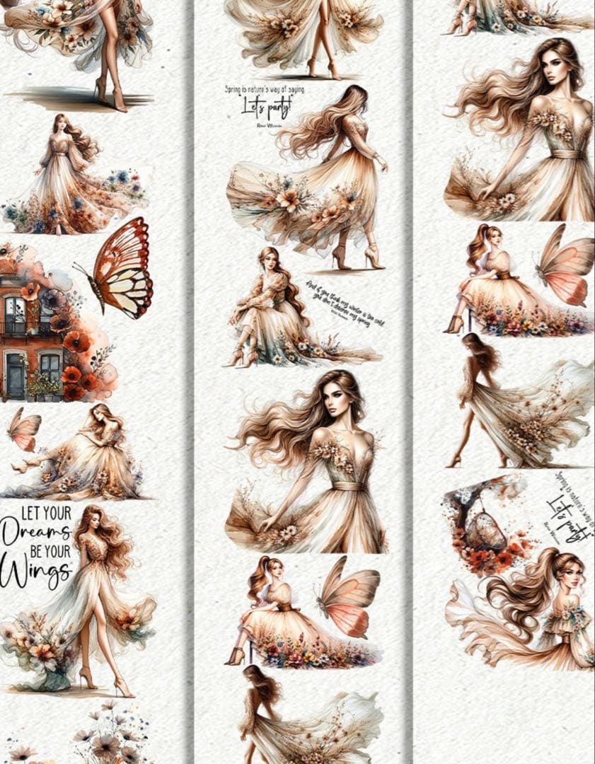 海外マステ切り売り ScrapbookArtSupply 花 フェアリー 妖精