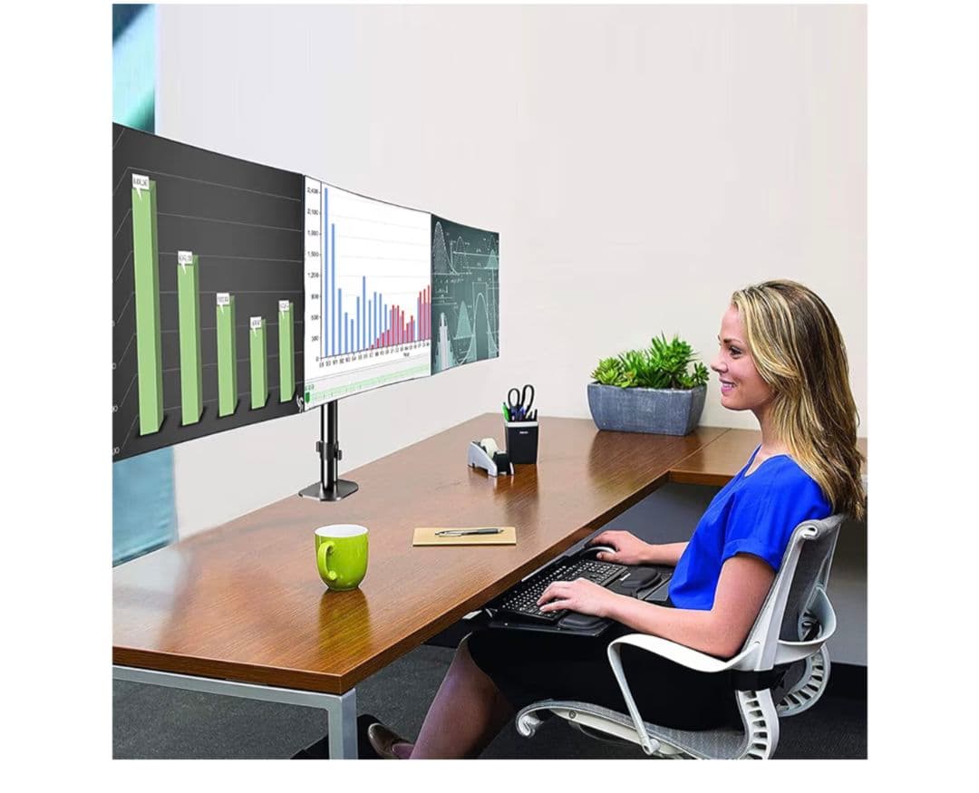 Pholiten 三画面モニターアームガス圧式17～32インチ対応(MD8003