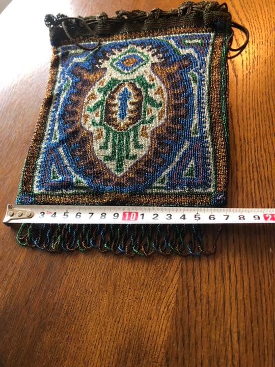 アンティーク　マイクロガラスビーズ　バッグ　v