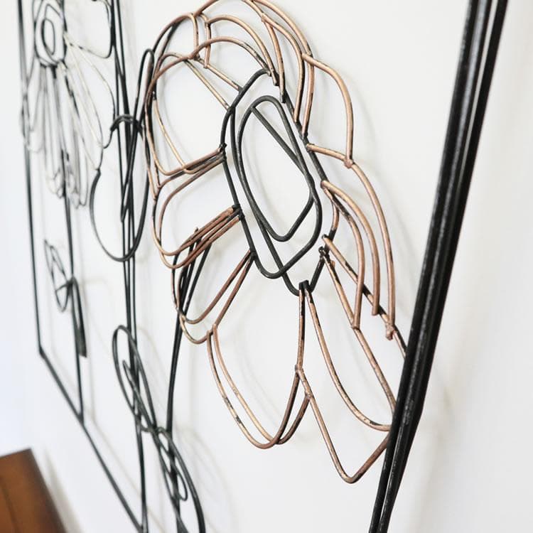 壁掛け飾り 花 アイアン ワイヤー