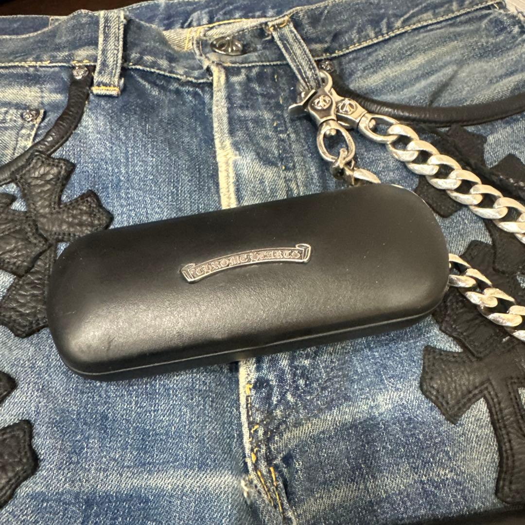CHROME HEARTS/クロムハーツ スクロールラベル レザーメガネケース