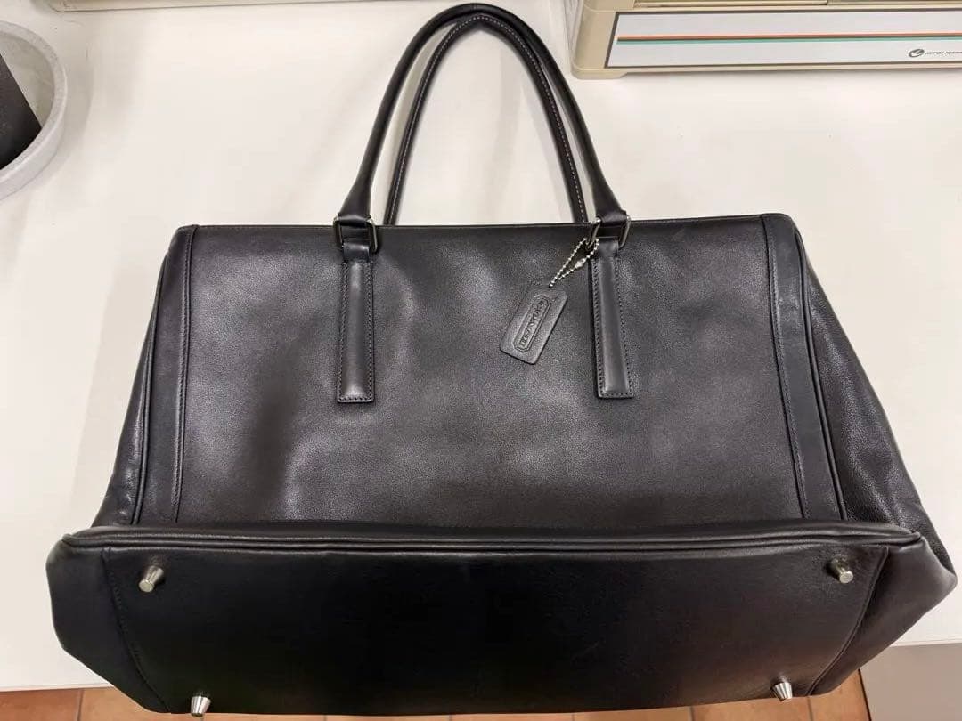 COACH ネイビー レザー トートバッグ ビジネス用