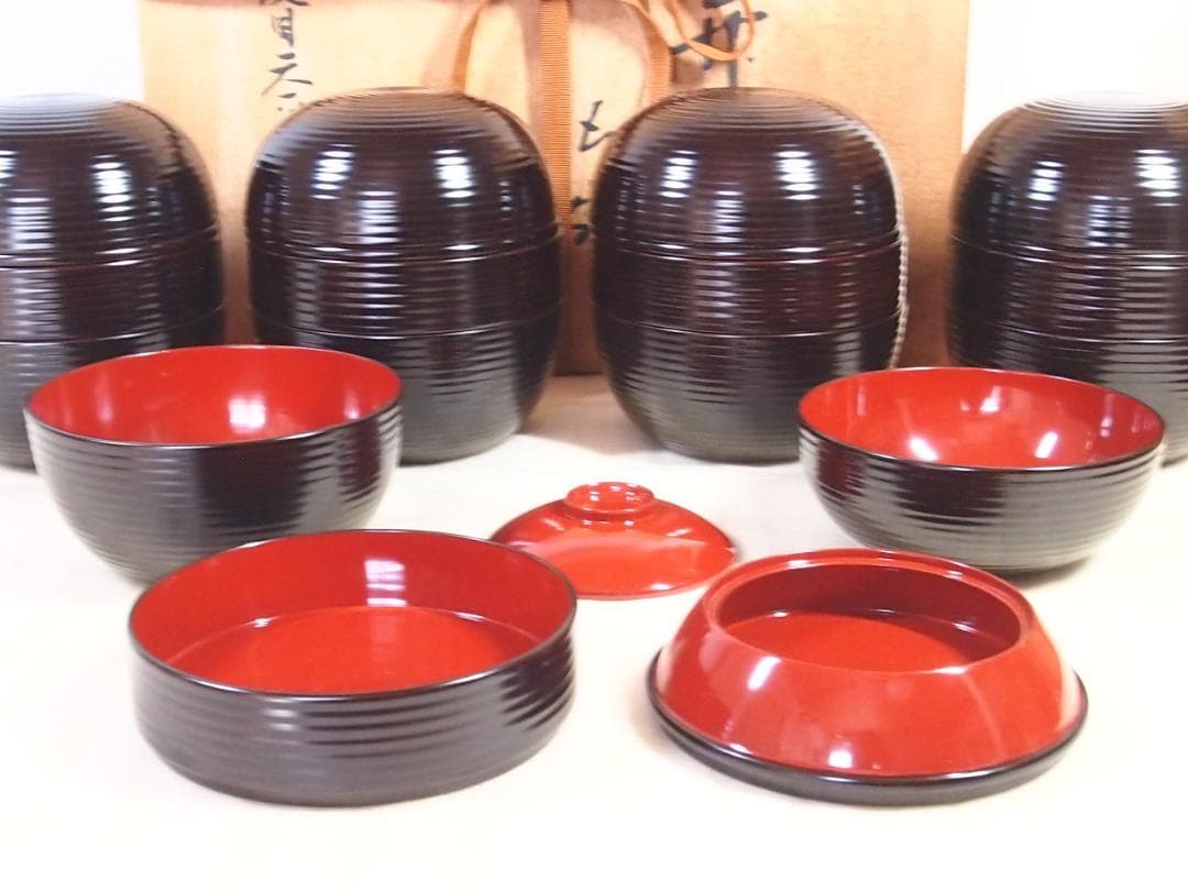 【未使用】信玄弁当 5客 夏目天平堂造 弁当箱 漆器/食器 行楽/行事/イベント