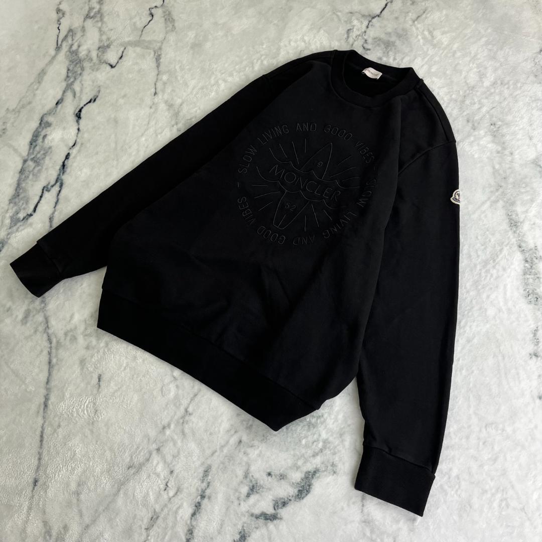 【鑑定済み・最高級の逸品】モンクレール☆ビッグ刺繍ロゴ入りスウェット/2978.